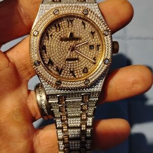 Gold and Silver Diamond Watch